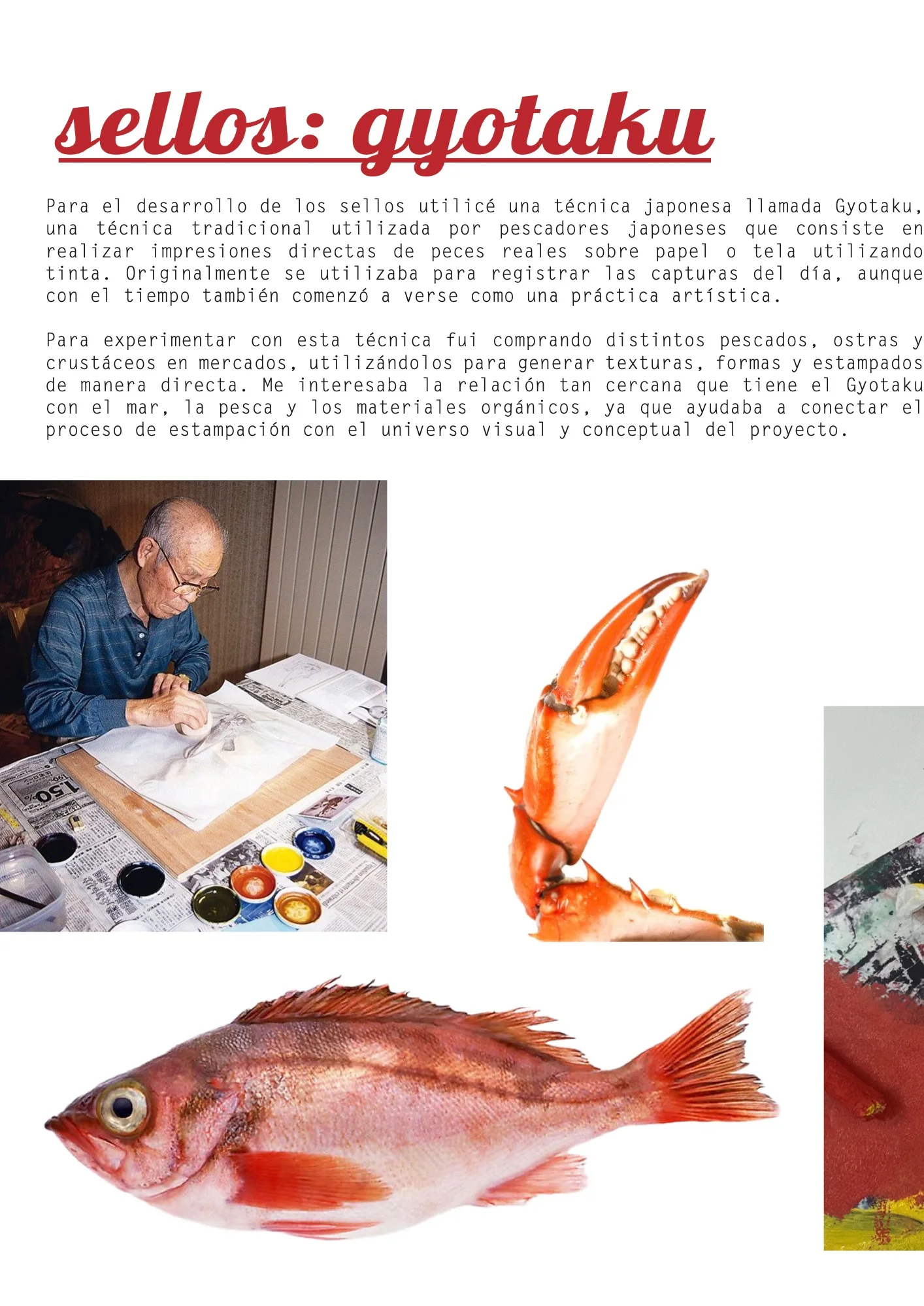 Investigación de estampación Gyotaku